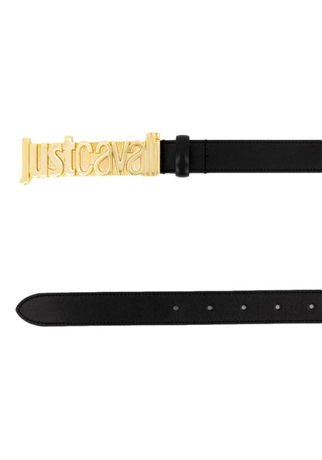Just cavalli black belt with maxi gold logo buckle JUST CAVALLI | belts | S11TP0280 PR030900